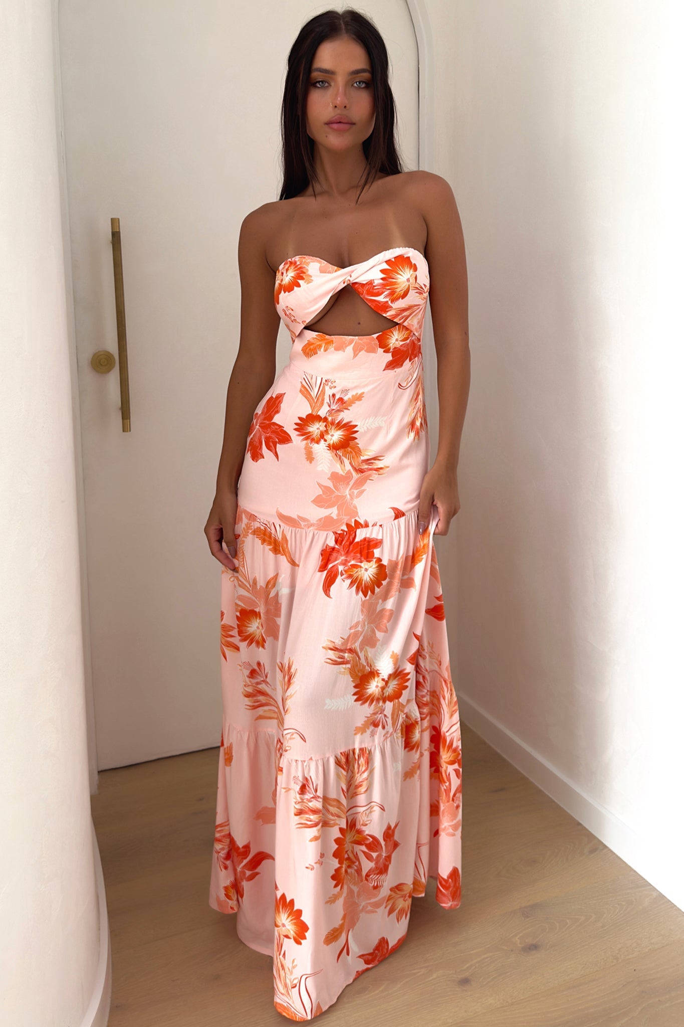 Giada Maxi Dress - Floral Naranja