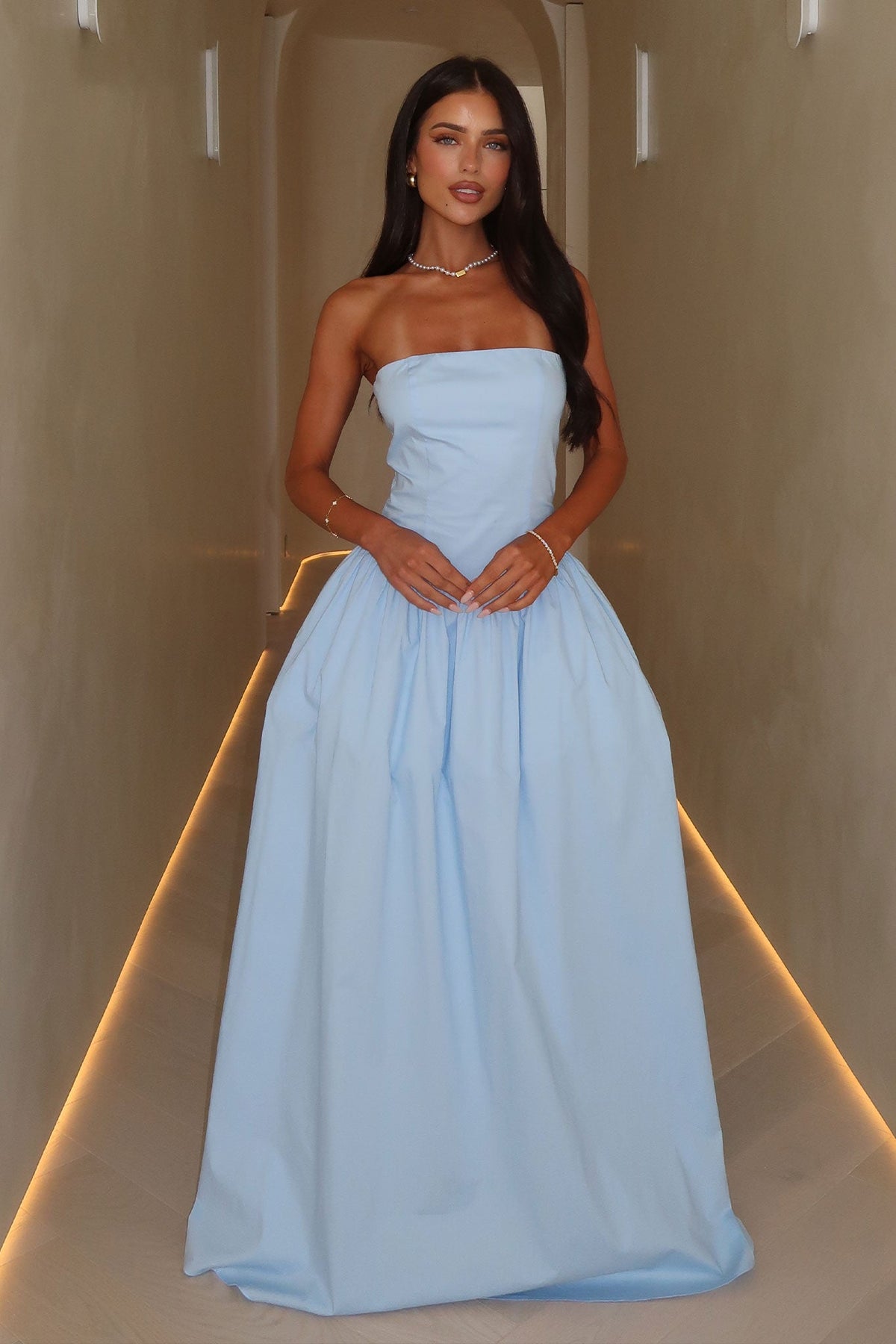 Iridessa Strapless Maxi Dress - Azul Claro
