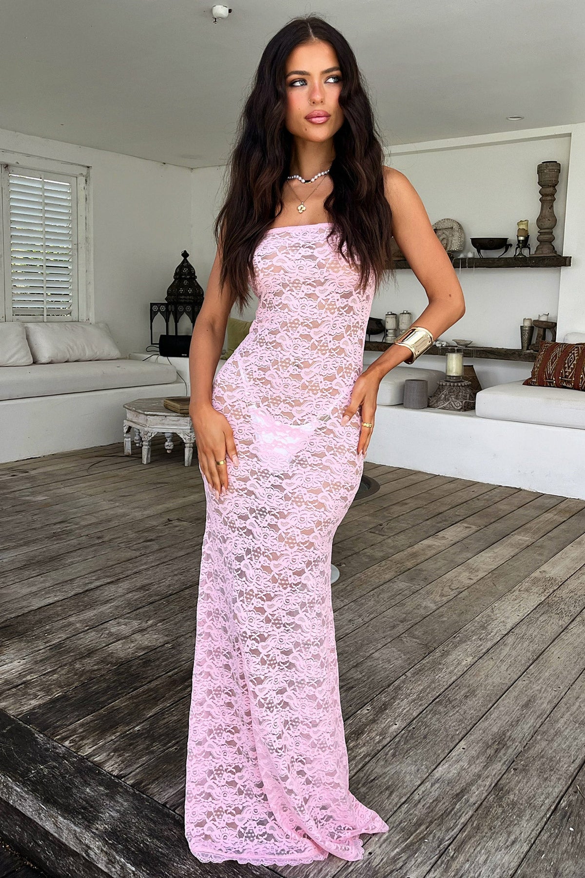 Veradi Maxi Dress - Rosa Claro