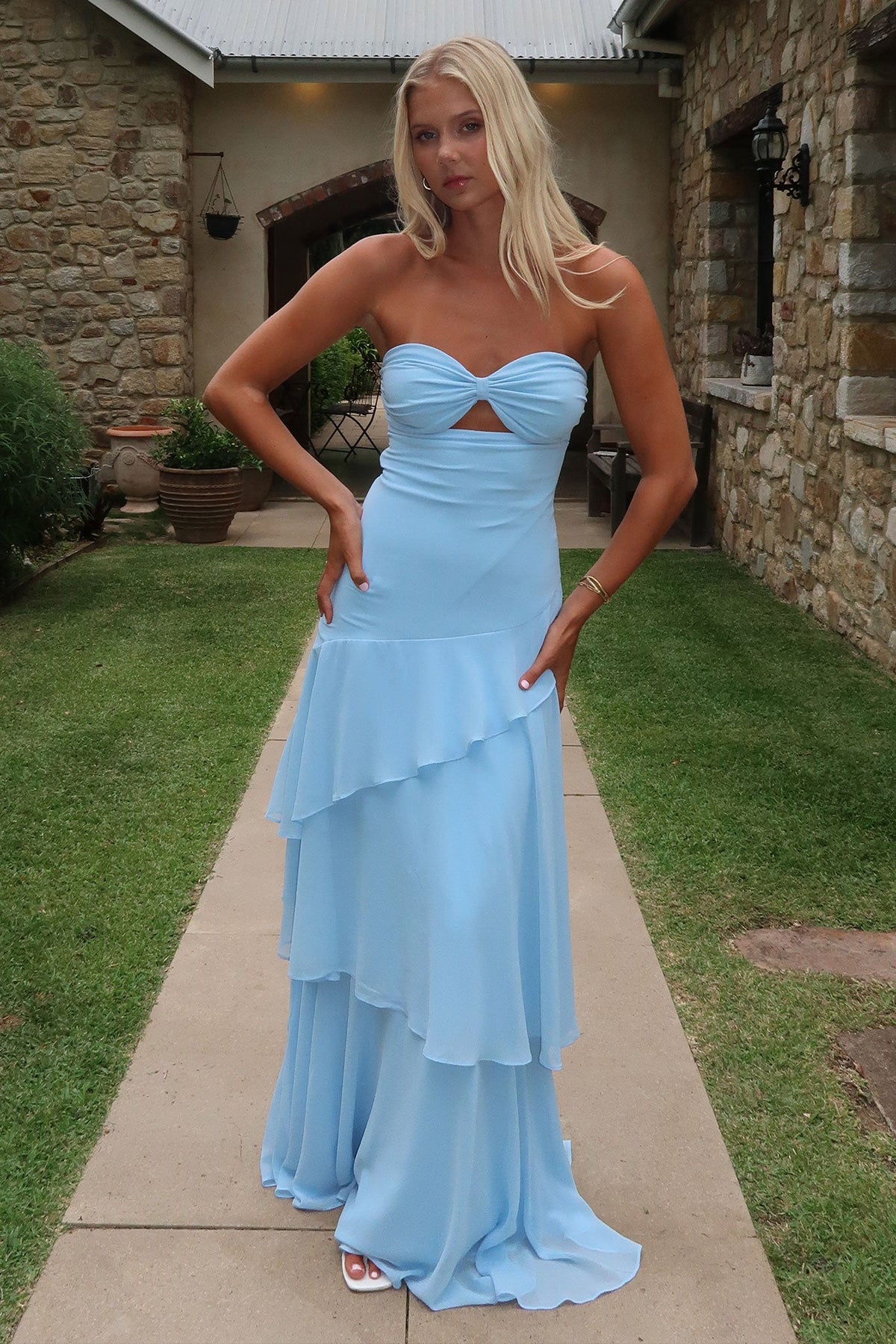 Gretta Strapless Maxi Dress - Azul