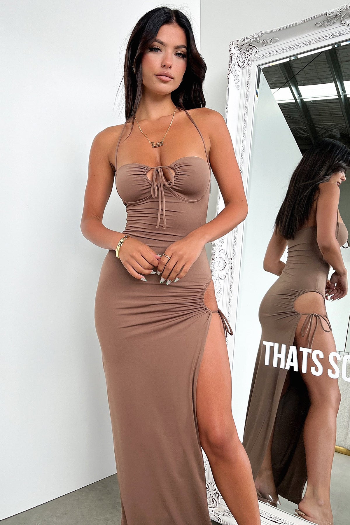 Imana Maxi Dress - Marrón