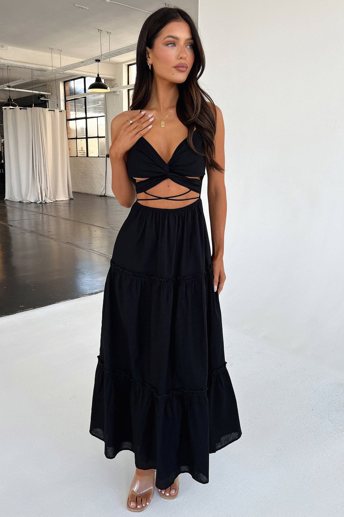 Lucy Maxi Dress - Negro