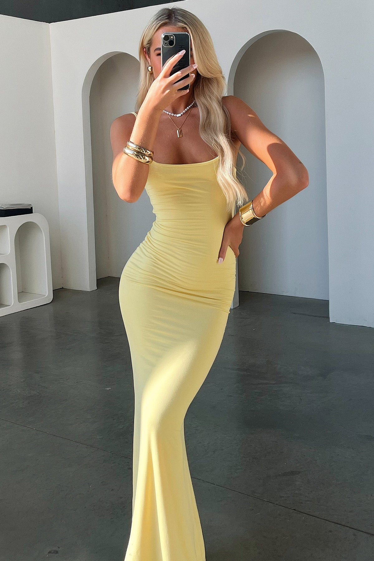 Otoway Bodycon Maxi Dress - Amarillo